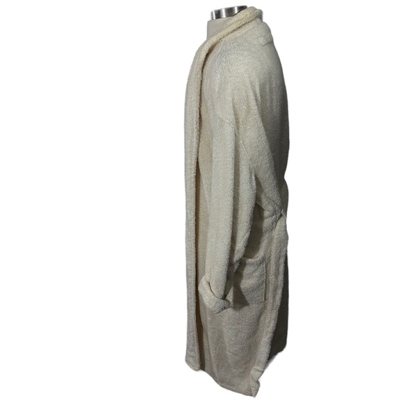 Vtg LL Bean Made in USA Mens Cream Terry Bathrobe Sz L Belt 100% Cotton Pockets - Picture 4 of 13